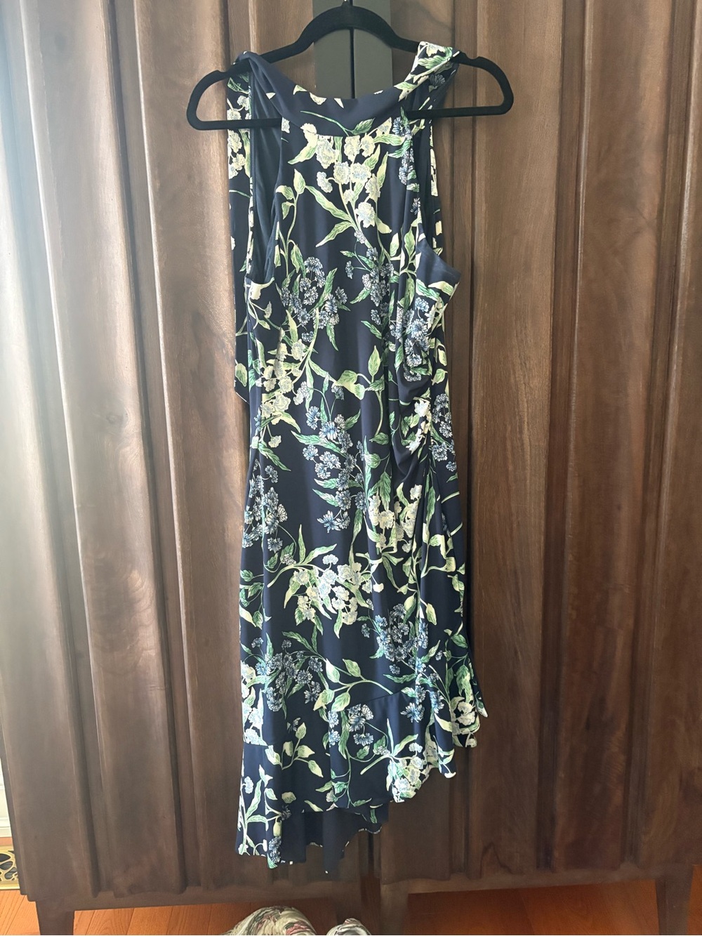 le chateau Navy Floral High-Low Sleeveless Dress